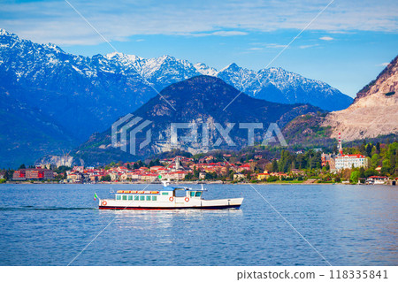 Boat at Lago Maggiore Lake Boat at Lago Maggiore Lake 118335841
