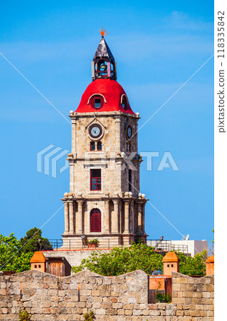 Medieval Clock Tower in Rhodes 118335842