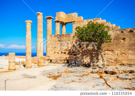 Lindos Acropolis and beach, Rhodes Lindos Acropolis and beach, Rhodes 118335854