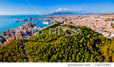 Malaga city aerial panoramic view in Andalusia, Spain Malaga city aerial panoramic view in Andalusia, Spain 118335991