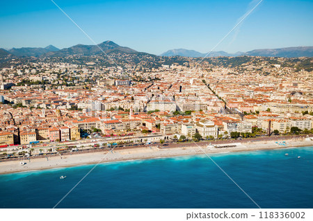 Nice aerial panoramic view, France 118336002