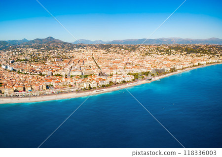 Nice aerial panoramic view, France 118336003