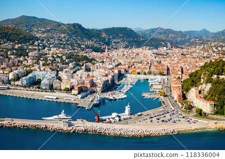 Nice aerial panoramic view, France 118336004