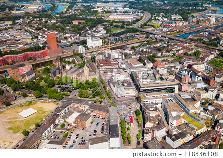 Duisburg city skyline in Germany 118336108