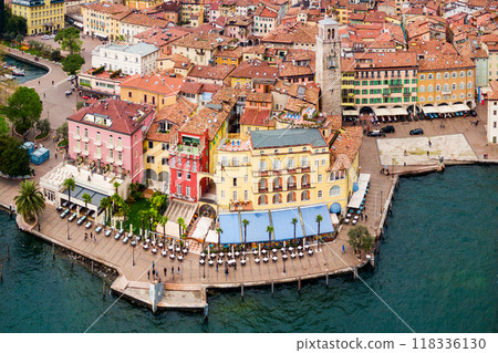 Riva del Garda town, Italy 118336130