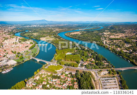 Avignon city aerial view, France Avignon city aerial view, France 118336141