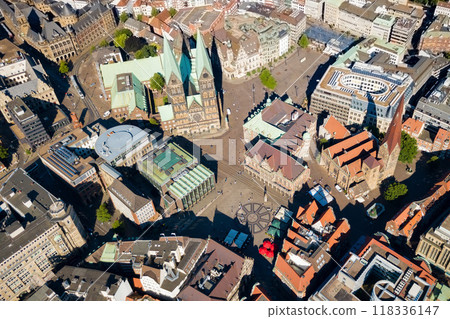 Bremen old town aerial view 118336147