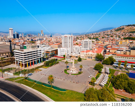 Izmir Clock Tower aerial view in Izmir city, Turkey Izmir Clock Tower aerial view in Izmir city, Turkey 118336200