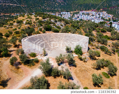 Ancient Antiphellos theatre at Kas town, Turkey Ancient Antiphellos theatre at Kas town, Turkey 118336392