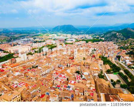 Xativa city aerial panoramic view, Spaint Xativa city aerial panoramic view, Spaint 118336404