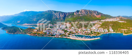 Kas city aerial panoramic view in Turkey Kas city aerial panoramic view in Turkey 118336405