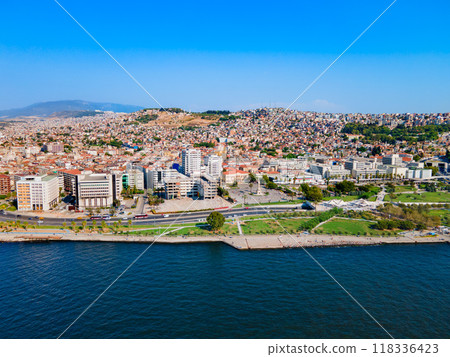 Izmir city centre aerial panoramic view in Turkey Izmir city centre aerial panoramic view in Turkey 118336423