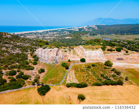 Patara ancient city aerial panoramic view, Turkey 118336432