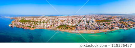 Didim city beach aerial panoramic view in Turkey 118336437