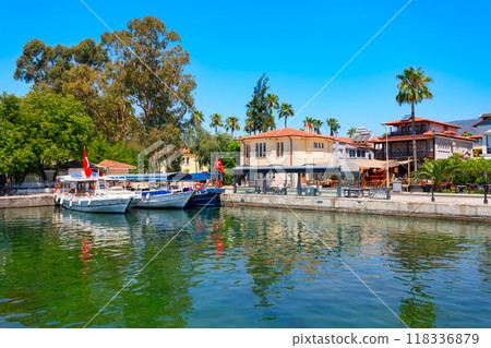 Port at Koycegiz lake in Koycegiz town in Turkey 118336879