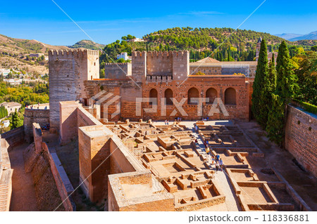Alcazaba fortress at Alhambra Palace complex, Granada Alcazaba fortress at Alhambra Palace complex, Granada 118336881