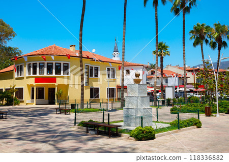 Main square in Koycegiz town in Turkey 118336882
