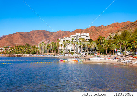 Icmeler town main public beach in Turkey Icmeler town main public beach in Turkey 118336892