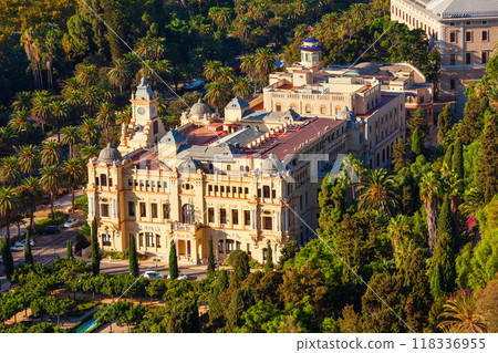 Malaga Town Hall aerial panoramic view in Spain Malaga Town Hall aerial panoramic view in Spain 118336955