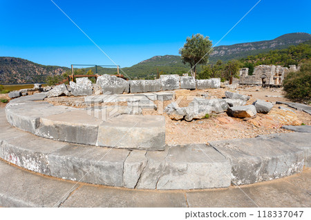 Kaunos ancient city near Dalyan town in Turkey Kaunos ancient city near Dalyan town in Turkey 118337047