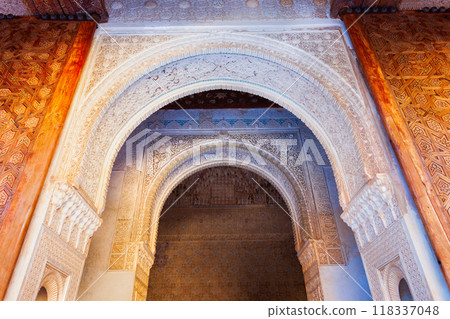 The Alhambra Palace interior in Granada, Spain 118337048