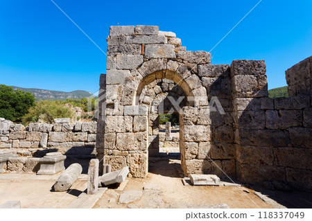 The Alhambra Palace interior in Granada, Spain 118337049