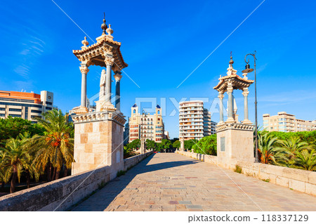 The Puente del Mar bridge in Valencia, Spain The Puente del Mar bridge in Valencia, Spain 118337129
