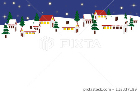 下雪的冬天城市可愛的冬天框架素材 下雪的冬天城市可愛的冬天框架素材 118337189