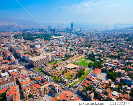 The Agora of Smyrna aerial panoramic view in Izmir city in Turkey 118337244