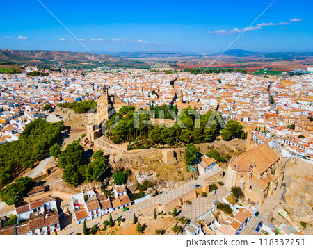 Fortress of Antequera aerial panoramic view, Spain 118337251
