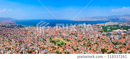 The Agora of Smyrna aerial panoramic view in Izmir city in Turkey 118337261