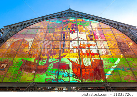 Malaga Central Market stained glass window, Spain 118337263