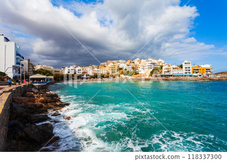 Agios Nikolaos town panoramic view, Crete island, Greece 118337300