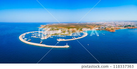 Didim city beach aerial panoramic view in Turkey 118337363