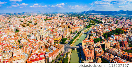 Murcia city aerial panoramic view in Spain 118337367