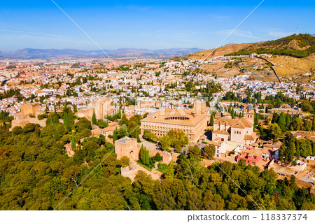 The Alhambra aerial panoramic view in Granada, Spain 118337374