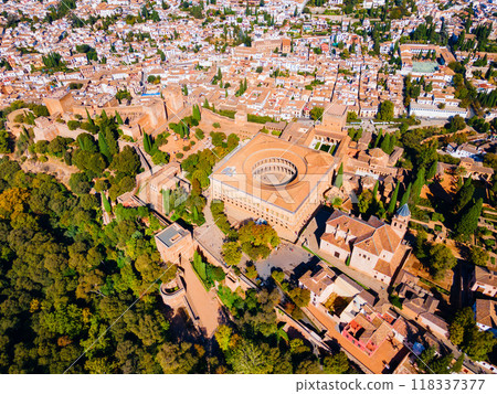 The Alhambra aerial panoramic view in Granada, Spain 118337377