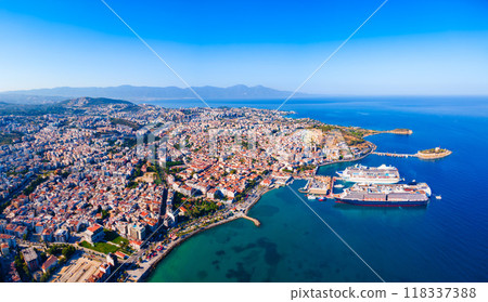 Kusadasi city aerial panoramic view in Aydin Province, Turkey Kusadasi city aerial panoramic view in Aydin Province, Turkey 118337388