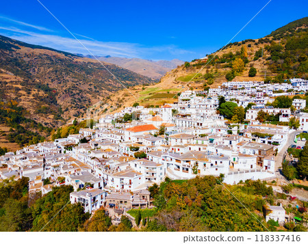 Capileira village aerial panoramic view, Spain 118337416