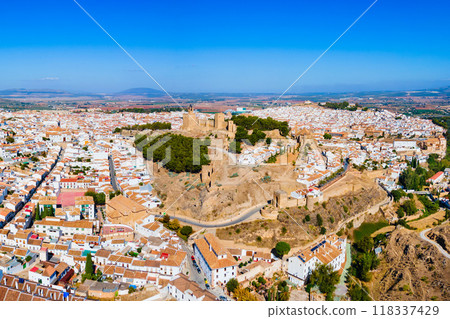 Fortress of Antequera aerial panoramic view, Spain 118337429
