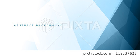 White and blue modern abstract background. Blue and white abstract banner with geometric shapes. White and blue modern abstract background. Blue and white abstract banner with geometric shapes. 118337625