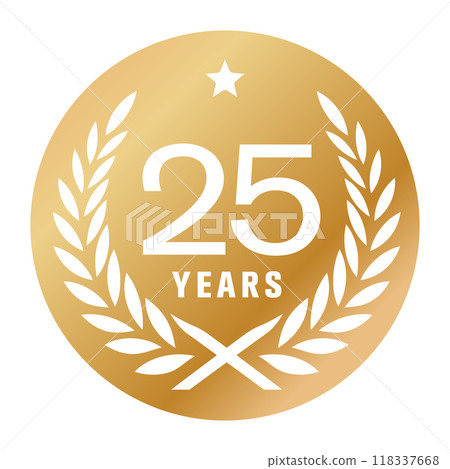 25 years anniversary vector logo, icon 118337668