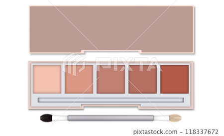 Makeup cosmetics such as eyeshadows, professional makeup tools, Products for makeup on a white background top view, A set of various products for makeup 118337672