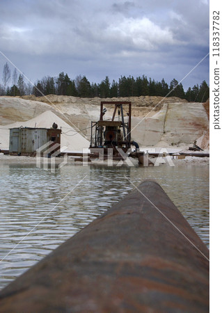 Sand extraction, sand quarry, sandy ground Sand extraction, sand quarry, sandy ground 118337782