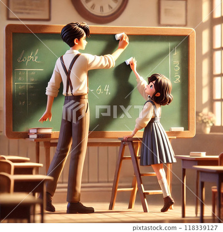 女孩的單戀初戀－擦黑板的女孩和幫助她的老師 118339127