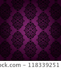 Vector background illustration of arabesque pattern of roses and thorns 118339251