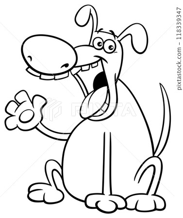 funny cartoon dog animal character coloring page funny cartoon dog animal character coloring page 118339347