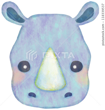 可愛的犀牛插畫臉 118339537