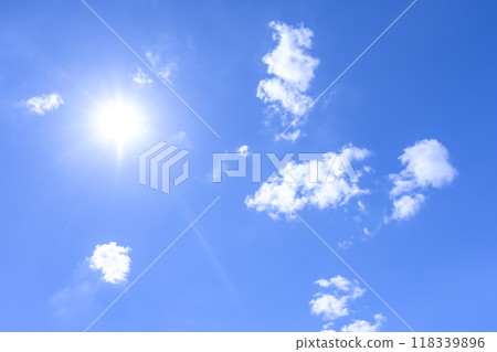 Summer sky, sun and clouds Yokohama 118339896