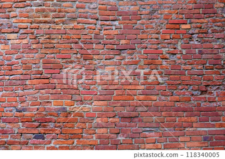 Seamless Red Brick Wall Texture with Vintage Retro Appeal and Cracks Seamless Red Brick Wall Texture with Vintage Retro Appeal and Cracks 118340005